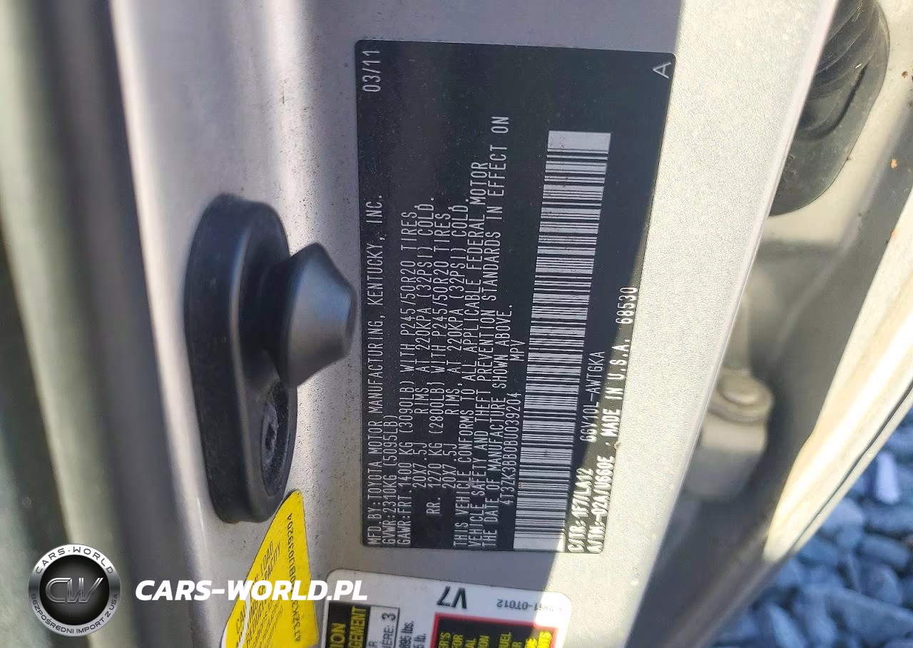 2011 Toyota Venza Fwd V6 VIN:4T3ZK3BB0BU039204 - 13
