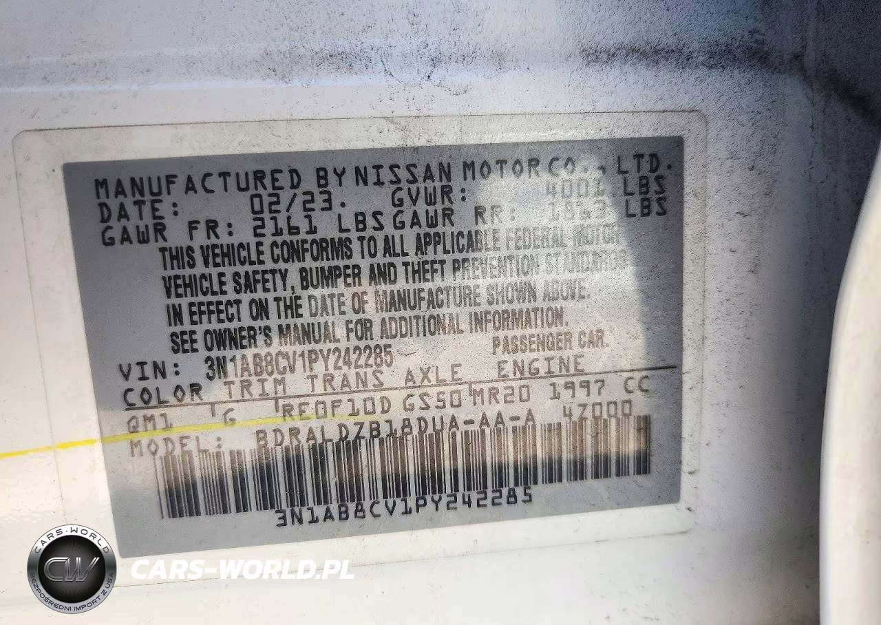 2023 Nissan Sentra Sv VIN:3N1AB8CV1PY242285 - 13