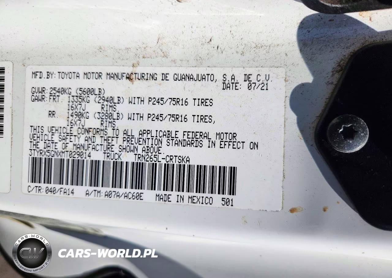2021 Toyota Tacoma Sr VIN:3TYRX5GNXMT029014 - 12
