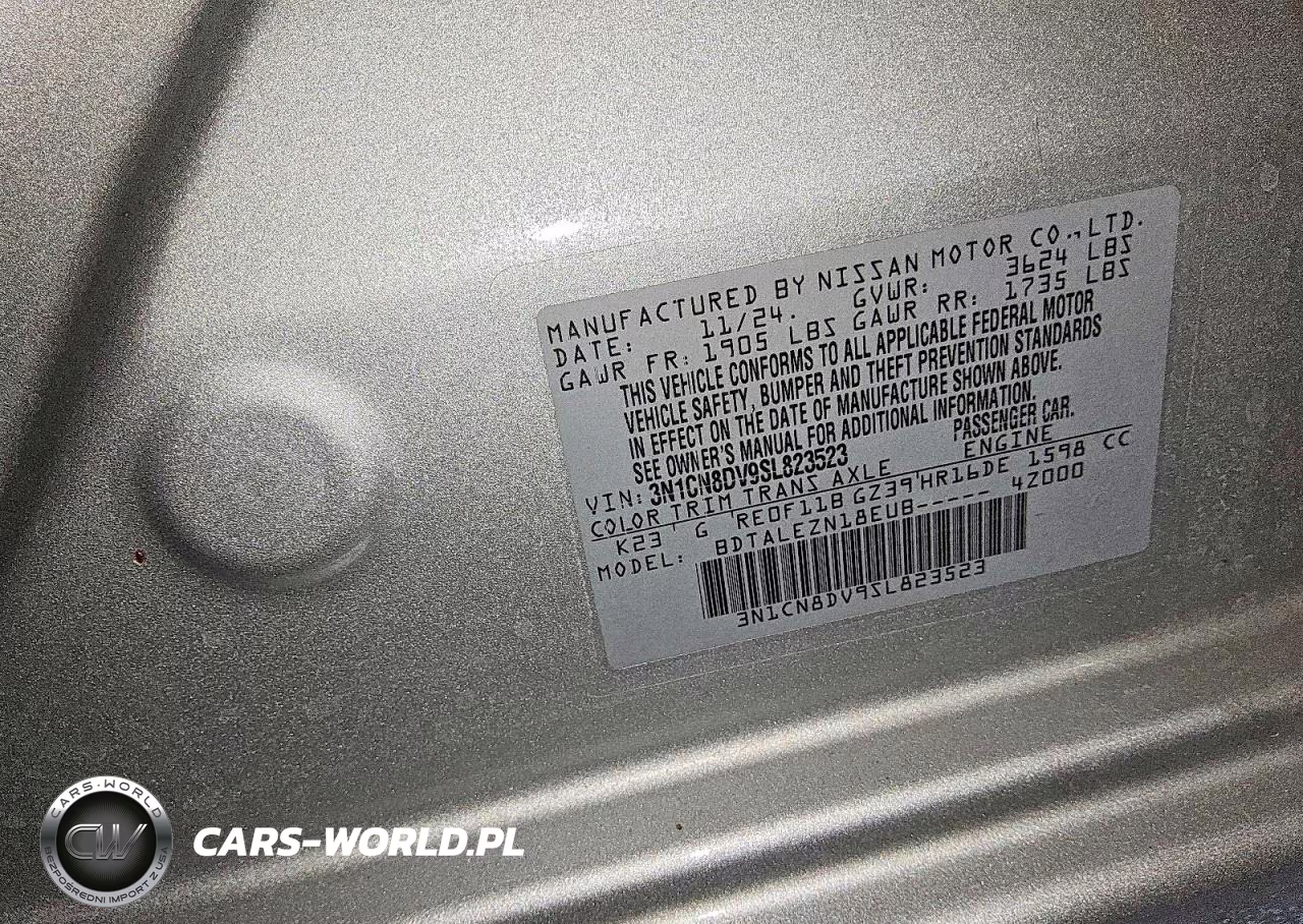 2025 Nissan Versa S VIN:3N1CN8DV9SL823523 - 12