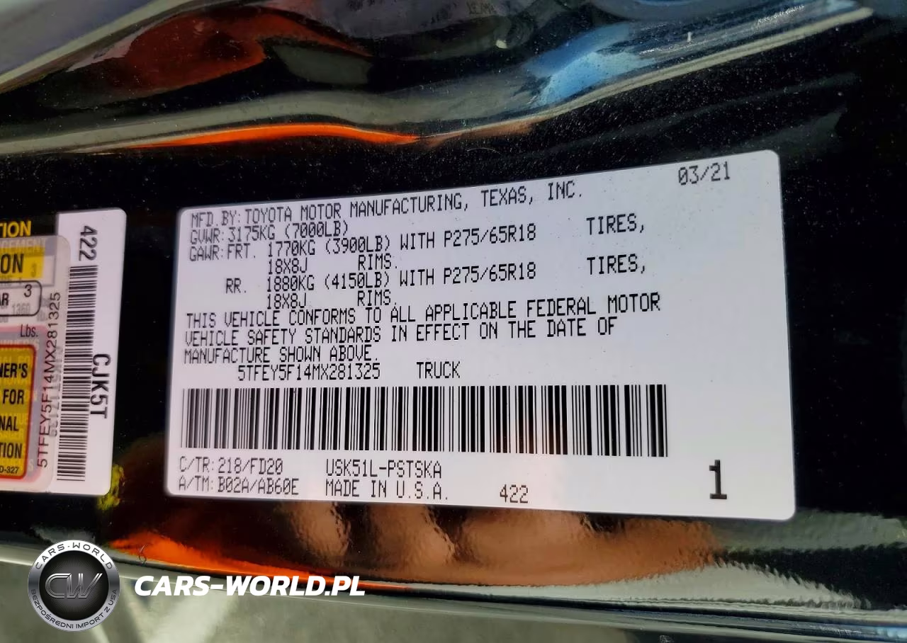 2021 Toyota Tundra Crewmax Sr5 VIN:5TFEY5F14MX281325 - 12