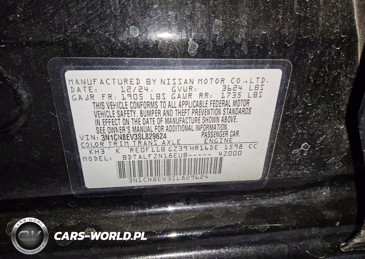 2025 Nissan Versa Sv VIN:3N1CN8EV3SL829624 - 12