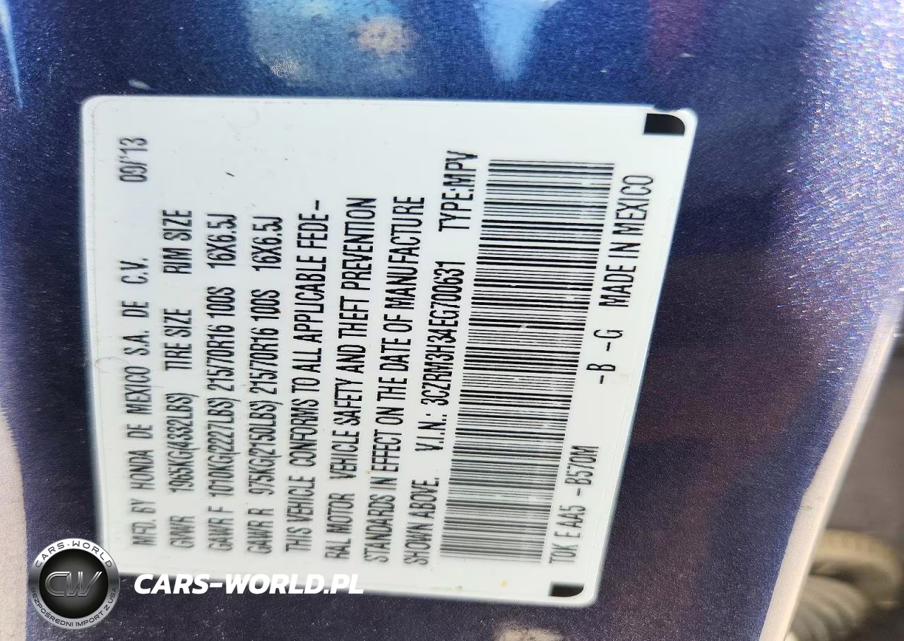 2014 Honda Cr-V Lx VIN:3CZRM3H34EG700631 - 14
