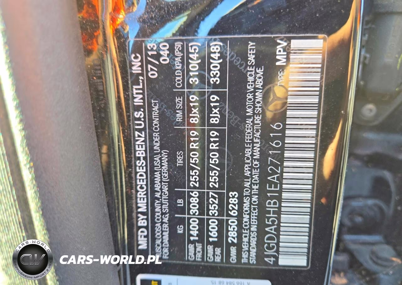 2014 Mercedes-Benz Ml 350 4Matic VIN:4JGDA5HB1EA271616 - 13