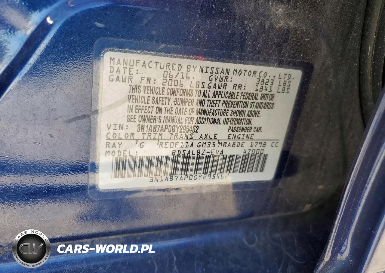 2016 Nissan Sentra S VIN:3N1AB7AP0GY295462 - 12