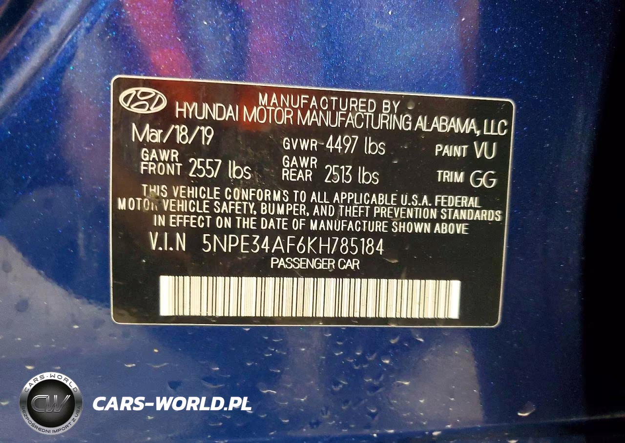 2019 Hyundai Sonata Sel VIN:5NPE34AF6KH785184 - 12