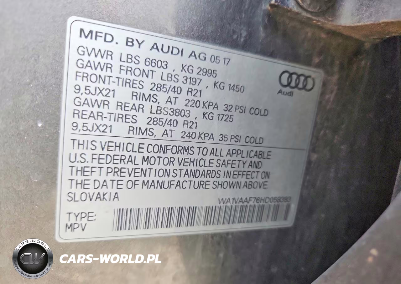 2017 Audi Q7 Prestige VIN:WA1VAAF76HD058383 - 13