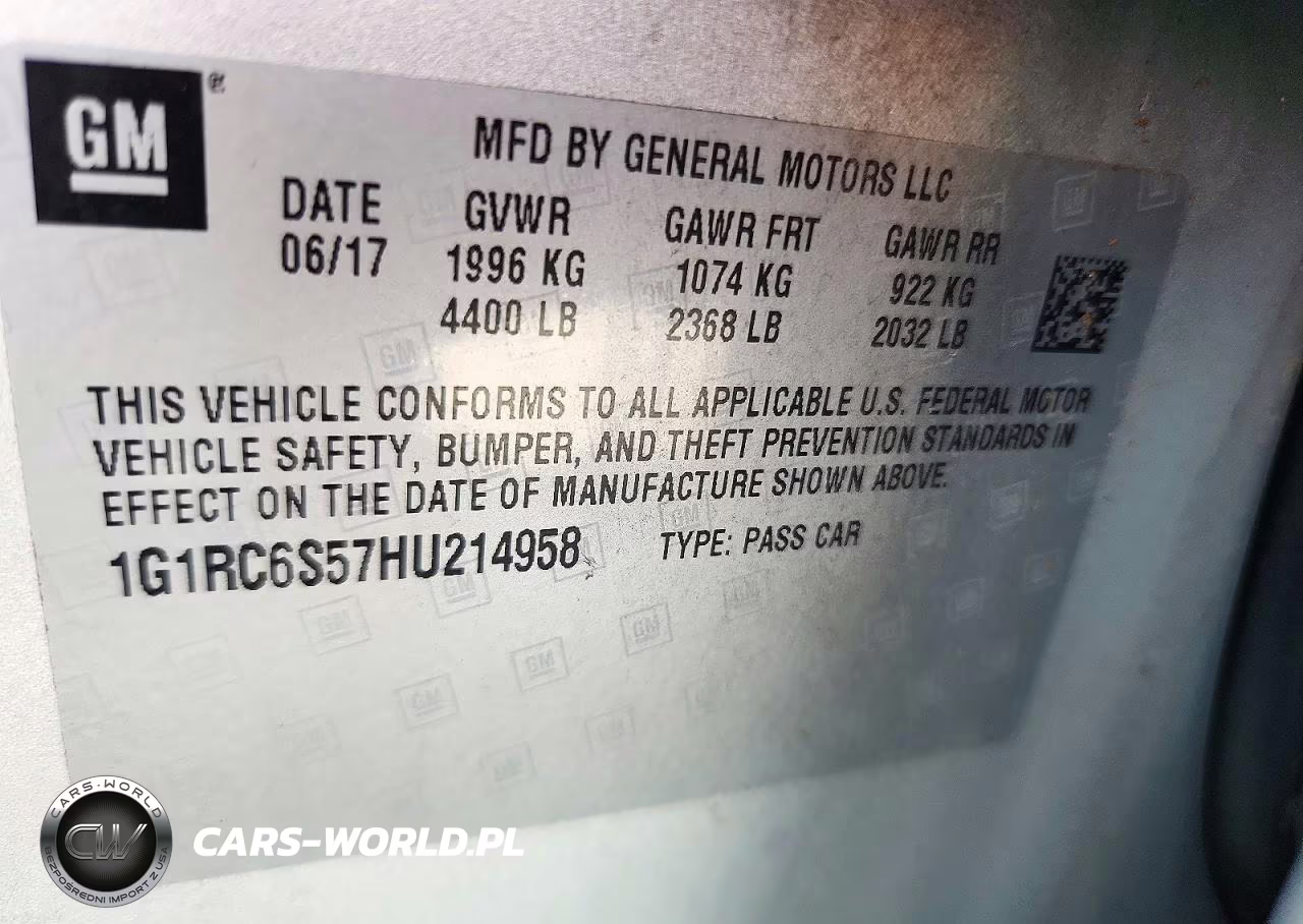2017 Chevrolet Volt Lt VIN:1G1RC6S57HU214958 - 12