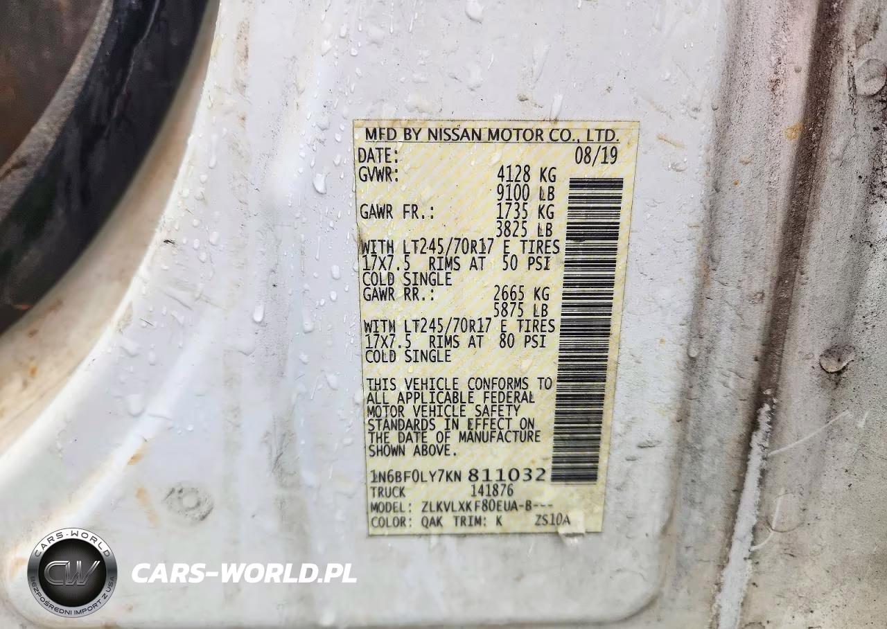 2019 Nissan Nv2500 High Roof Delivery Van VIN:1N6BF0LY7KN811032 - 12