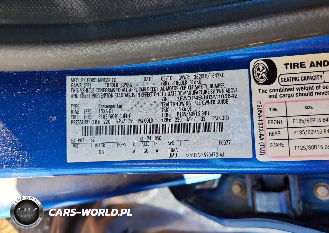 2011 Ford Fiesta Se VIN:3FADP4BJ4BM105642 - 12