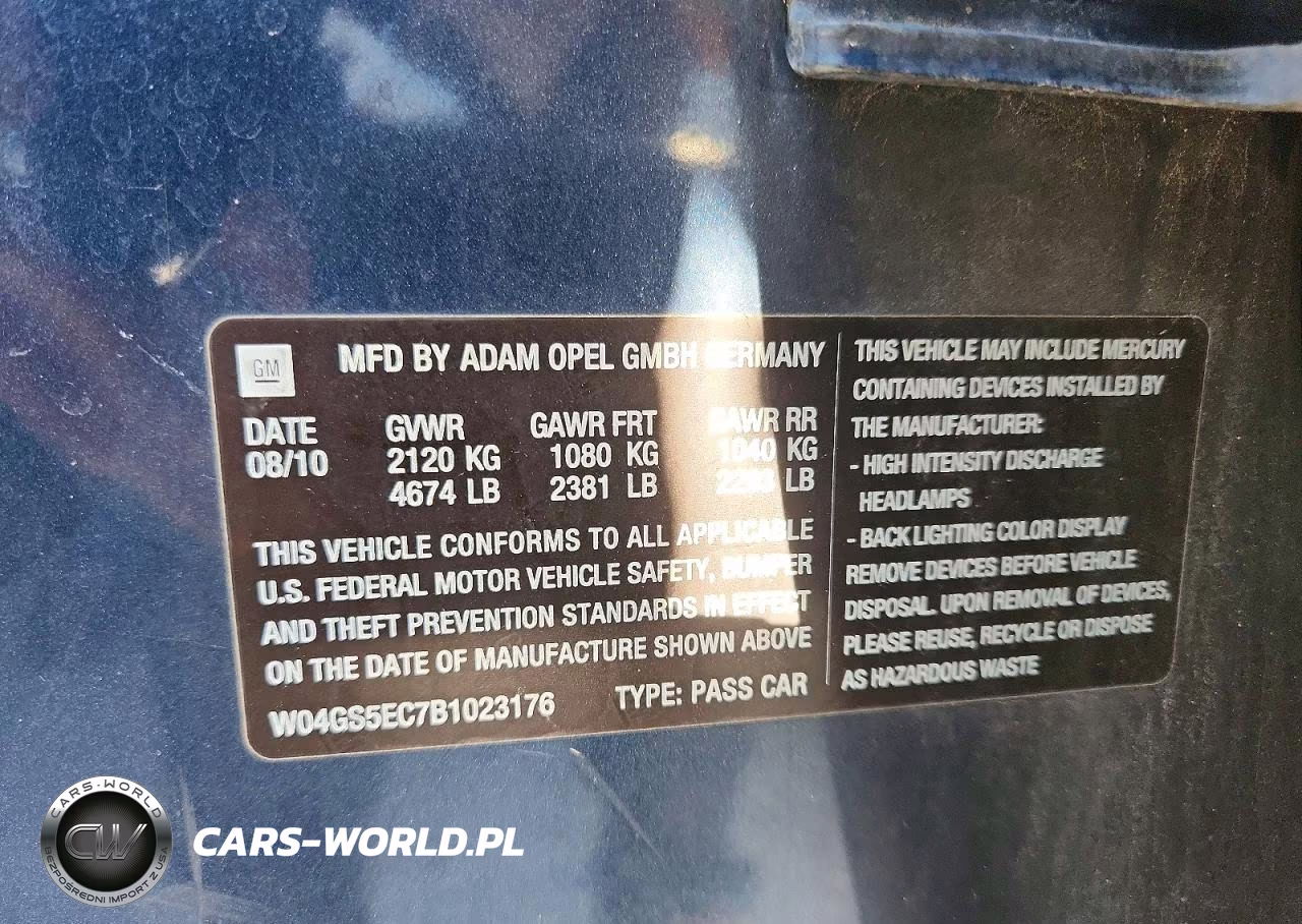 2011 Buick Regal Cxl VIN:W04GS5EC7B1023176 - 12
