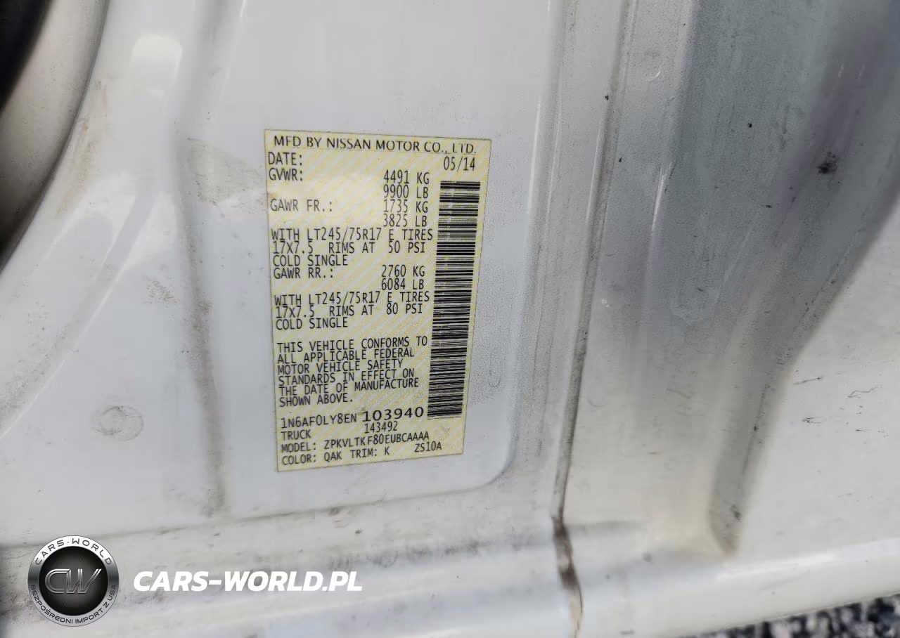 2014 Nissan Nv 2500 Hd S VIN:1N6AF0LY8EN103940 - 13