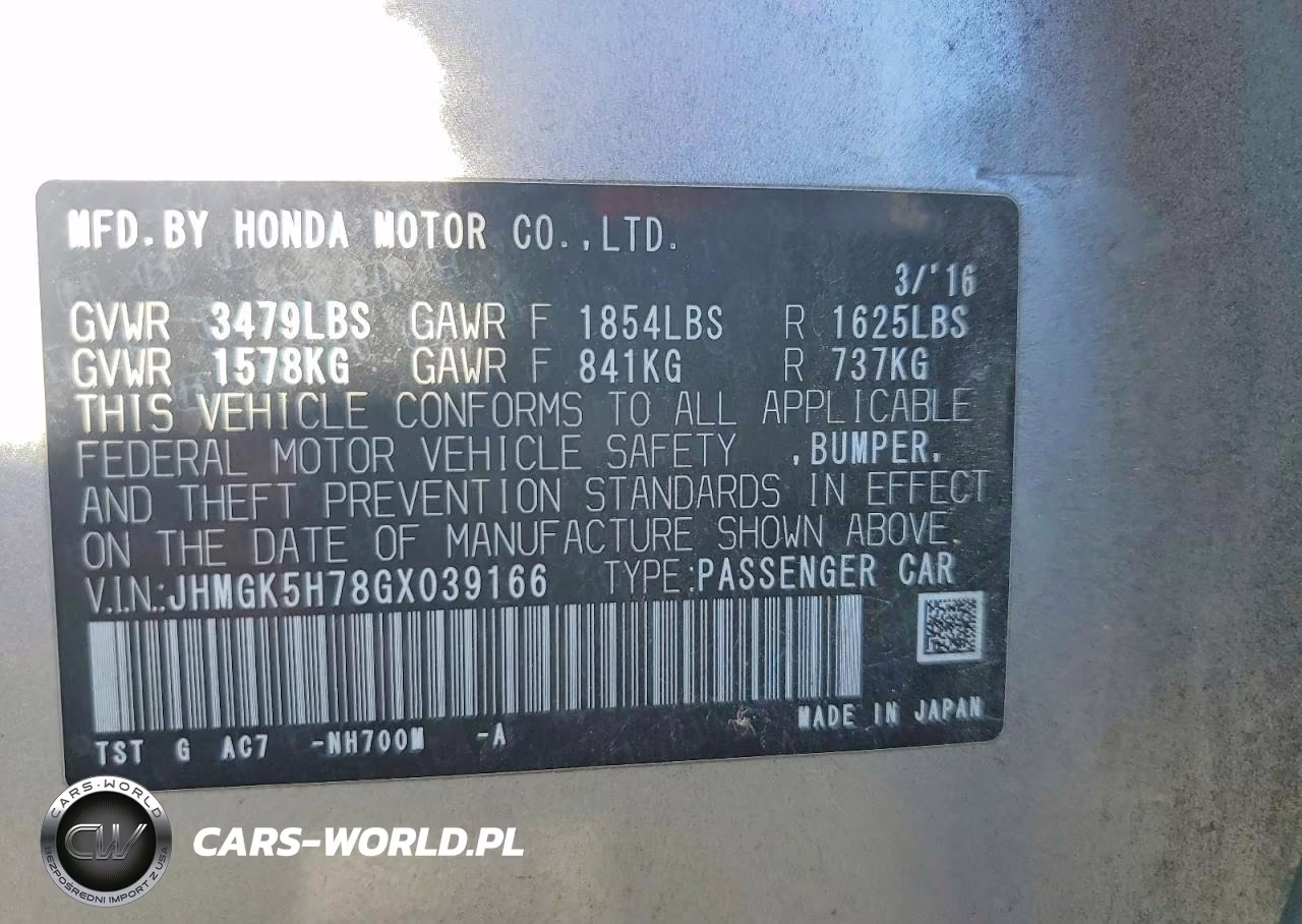 2016 Honda Fit Ex VIN:JHMGK5H78GX039166 - 12