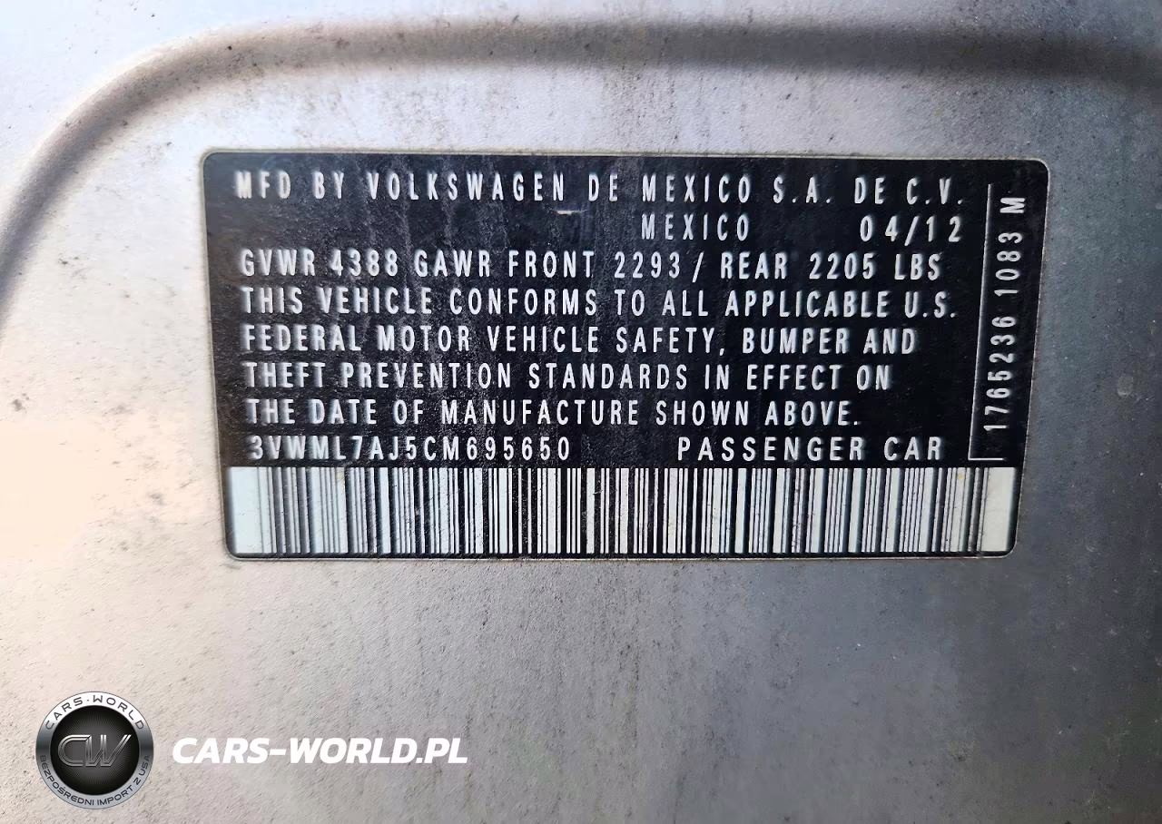 2012 Volkswagen Jetta Tdi VIN:3VWML7AJ5CM695650 - 12