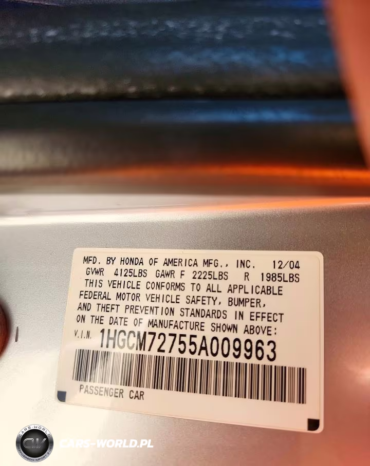 2005 Honda Accord Ex VIN:1HGCM72755A009963 - 12