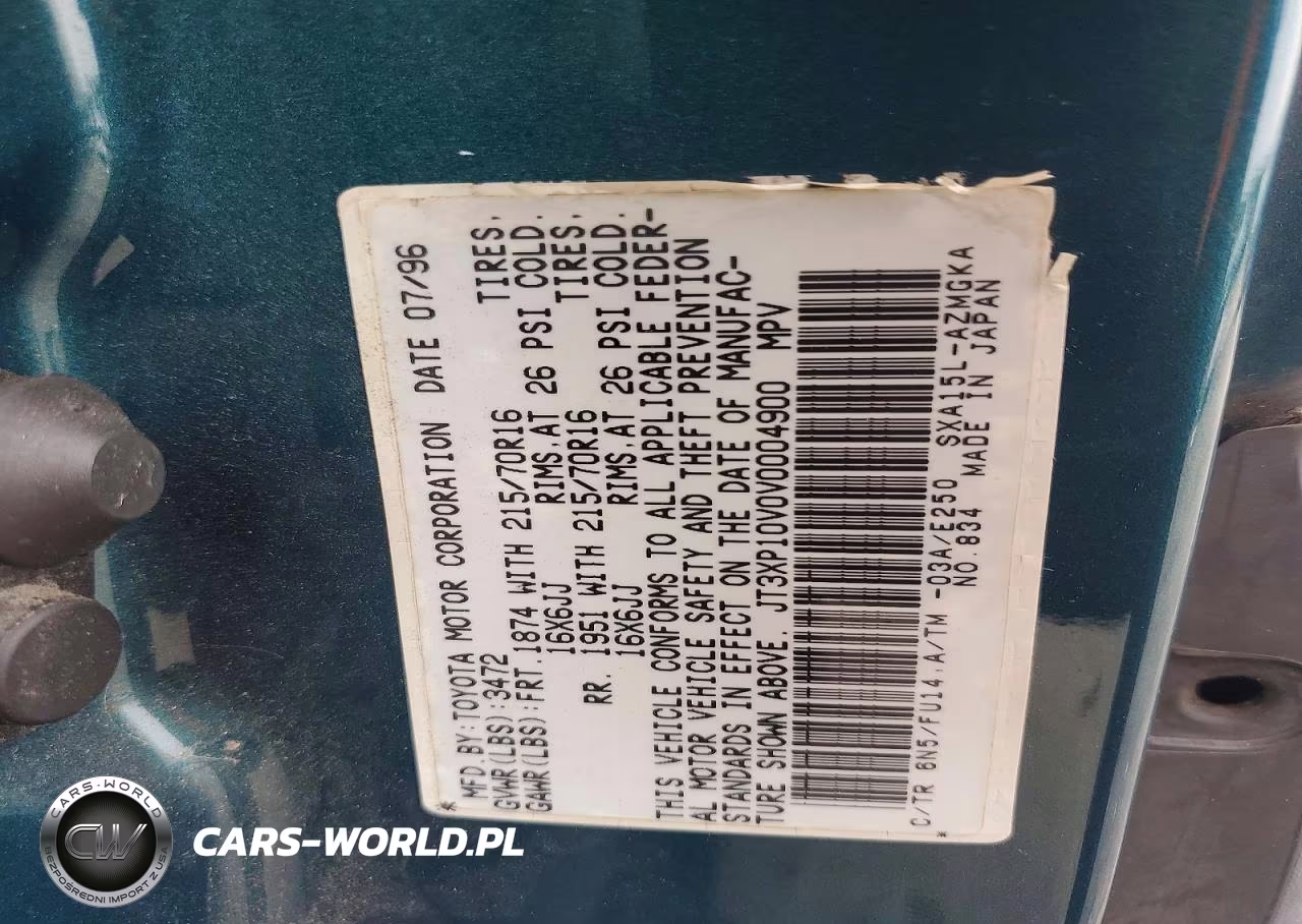 1997 Toyota Rav4 Base VIN:JT3XP10V0V0004900 - 12