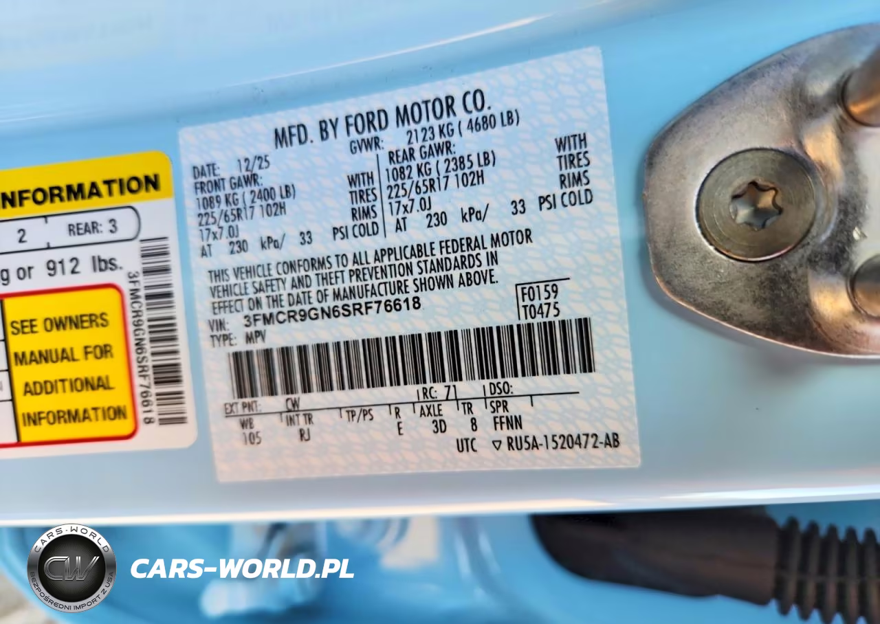 2025 Ford Bronco Sport Heritage VIN:3FMCR9GN6SRF76618 - 13