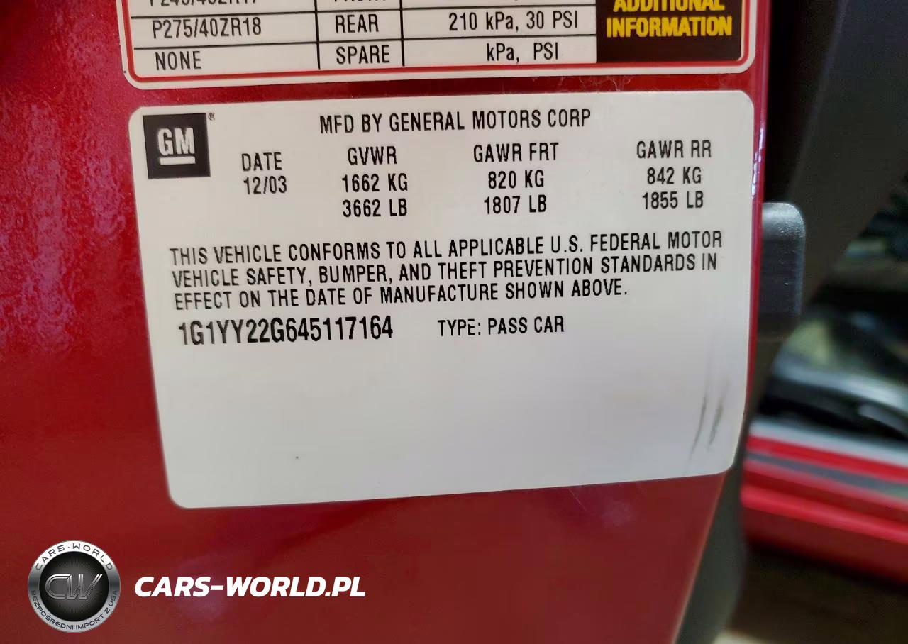 2004 Chevrolet Corvette VIN:1G1YY22G645117164 - 12