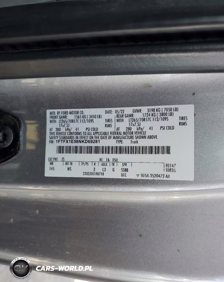2022 Ford F150 Super Cab VIN:1FTFX1E58NKD69281 - 13