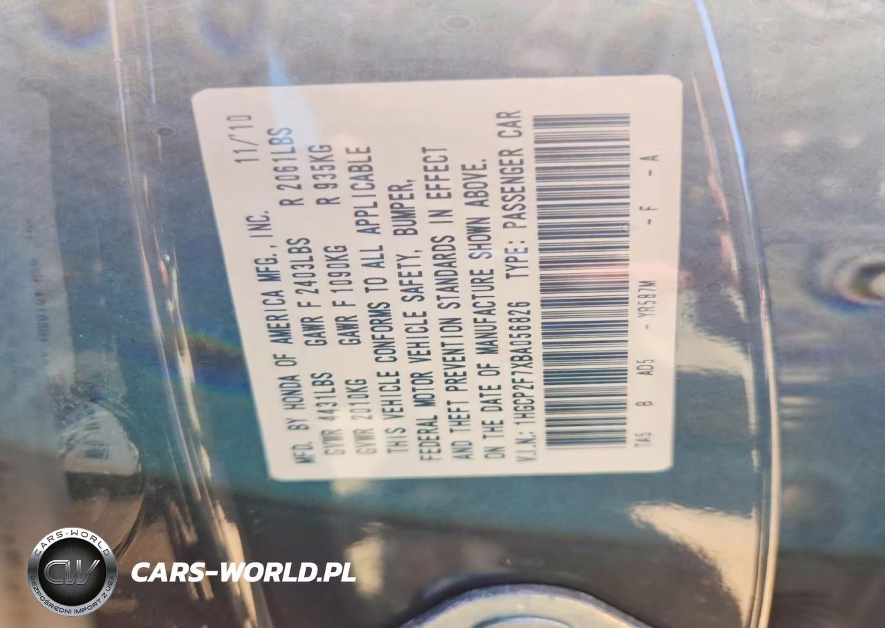 2011 Honda Accord Ex VIN:1HGCP2F7XBA056826 - 12
