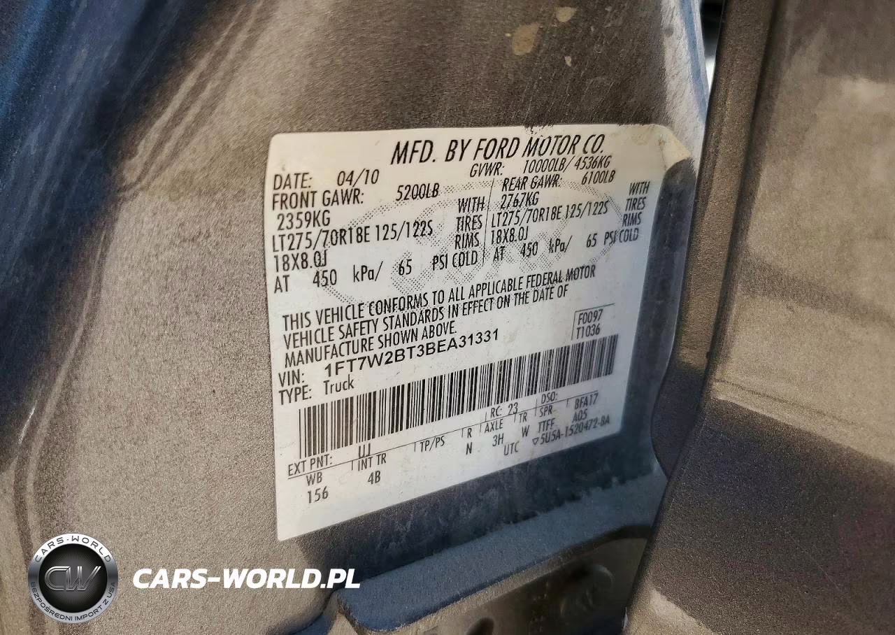 2011 Ford F250 Super Duty VIN:1FT7W2BT3BEA31331 - 12