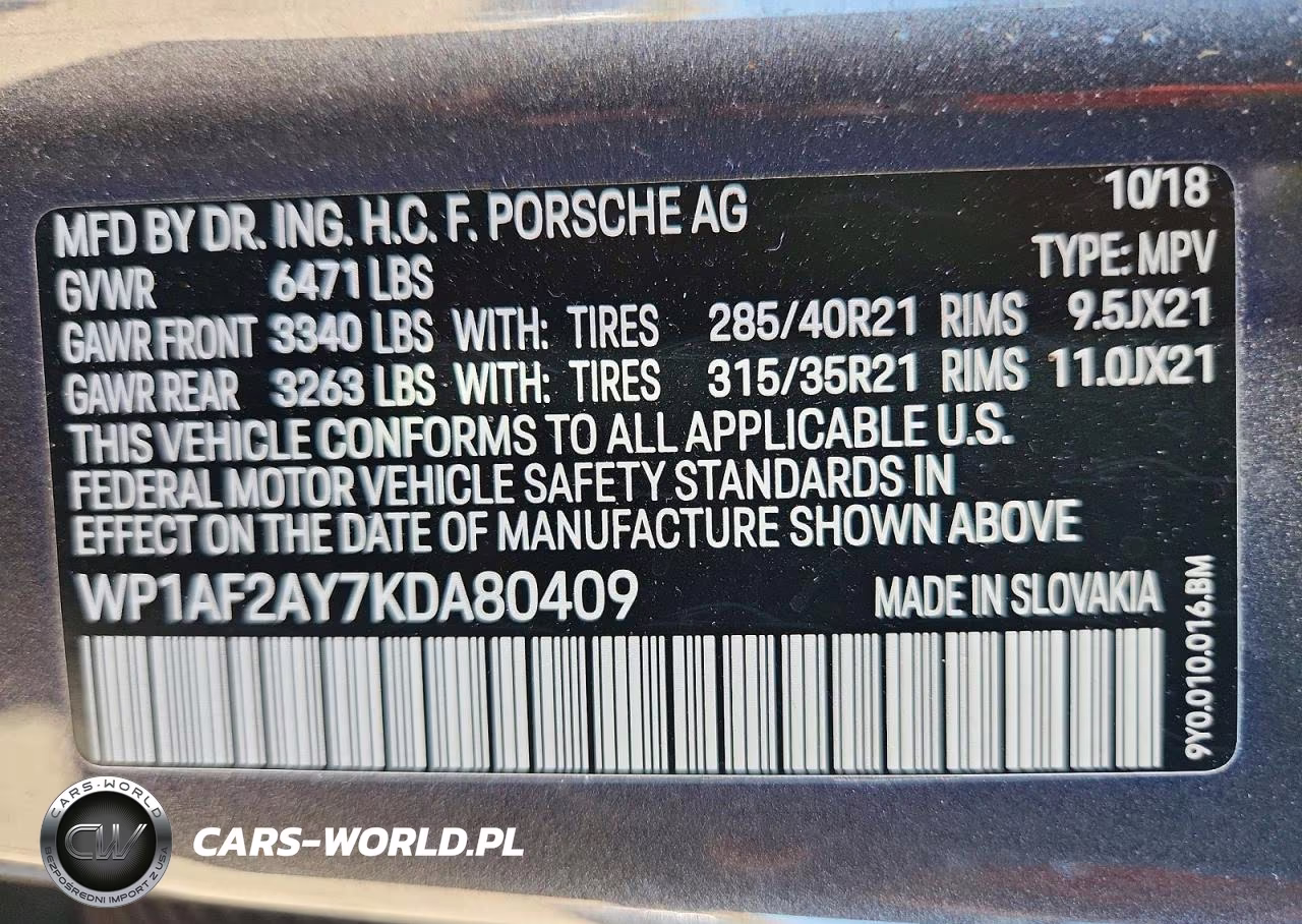 2019 Porsche Cayenne Turbo VIN:WP1AF2AY7KDA80409 - 13