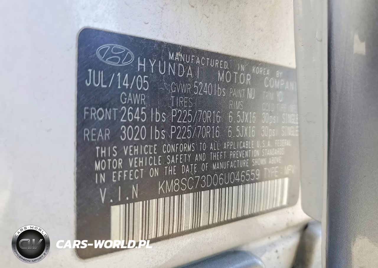 2006 Hyundai Santa Fe Gls VIN:KM8SC73D06U046559 - 13