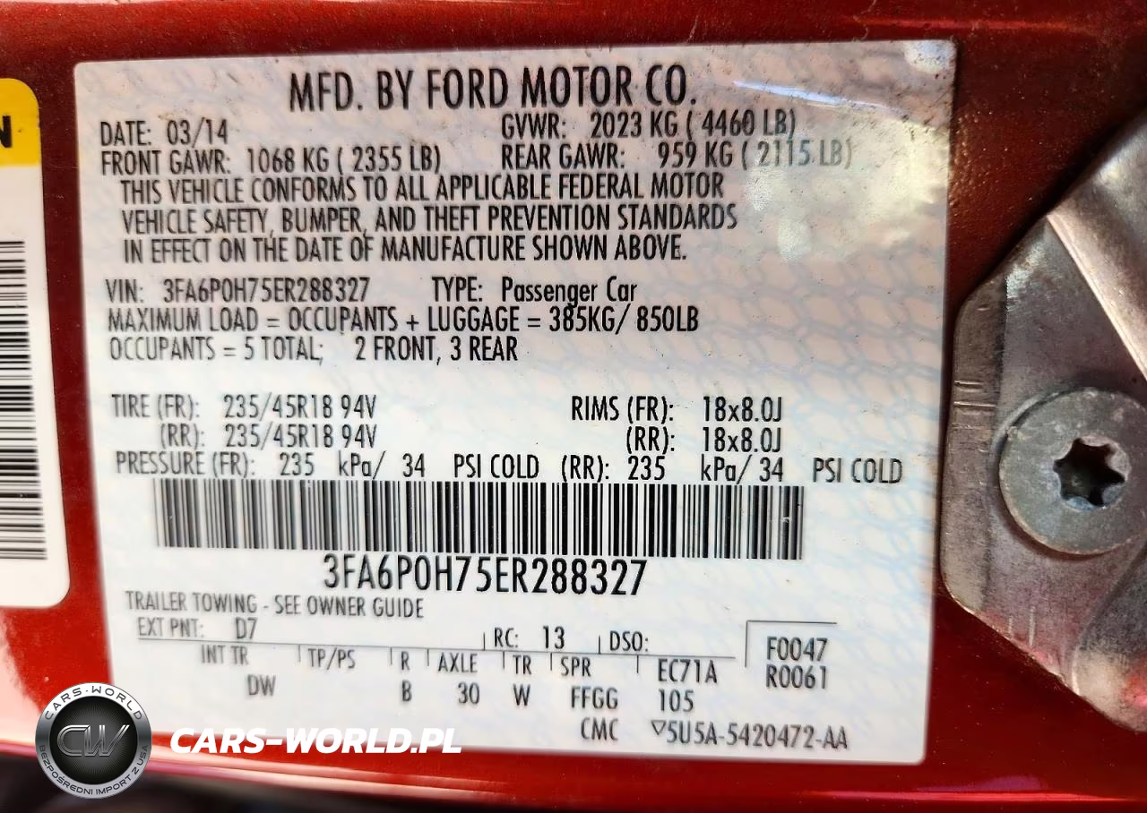 2014 Ford Fusion Se VIN:3FA6P0H75ER288327 - 12