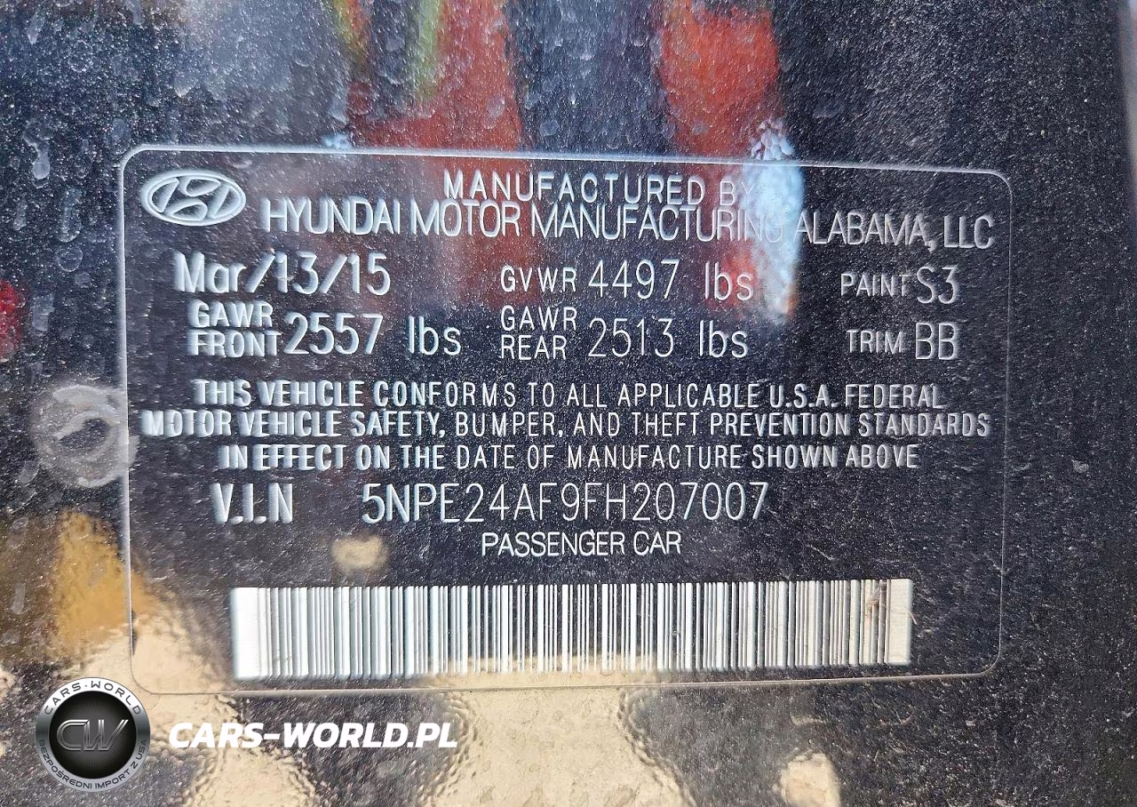 2015 Hyundai Sonata Se VIN:5NPE24AF9FH207007 - 12