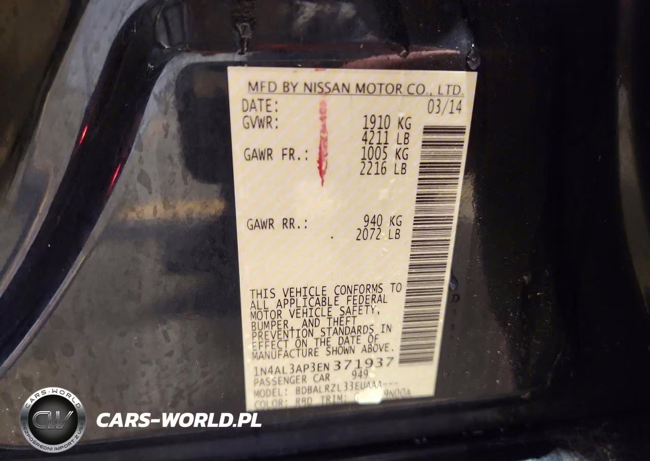 2014 Nissan Altima 2.5 S VIN:1N4AL3AP3EN371937 - 12