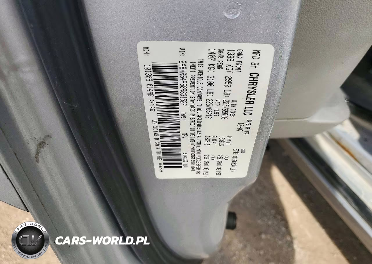 2008 Chrysler Town & Country Touring VIN:2A8HR54P58R631527 - 13