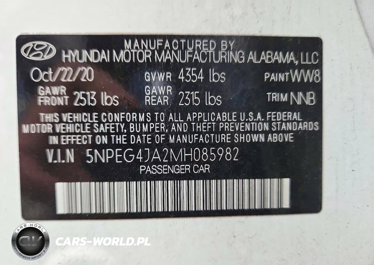 2021 Hyundai Sonata Se VIN:5NPEG4JA2MH085982 - 12