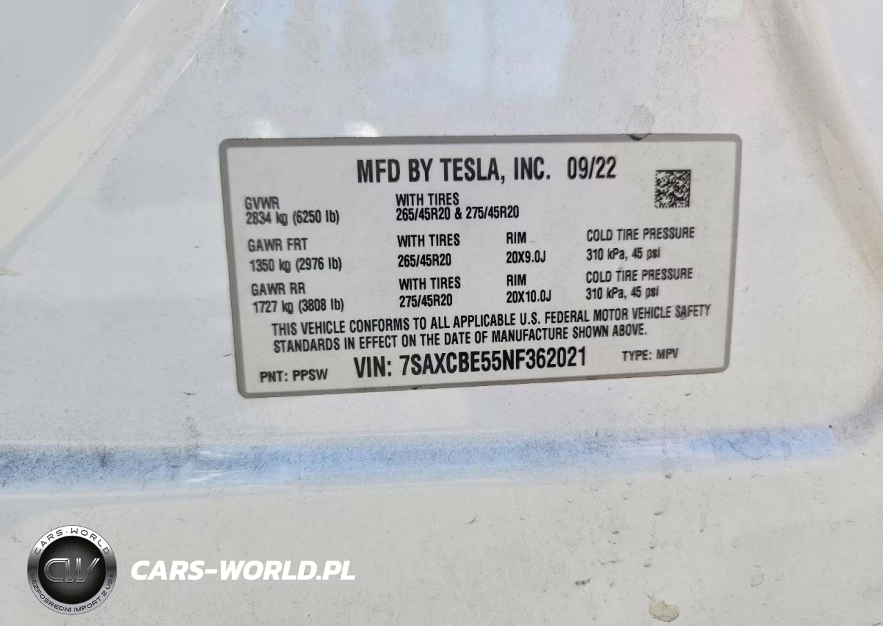 2022 Tesla Model X VIN:7SAXCBE55NF362021 - 14