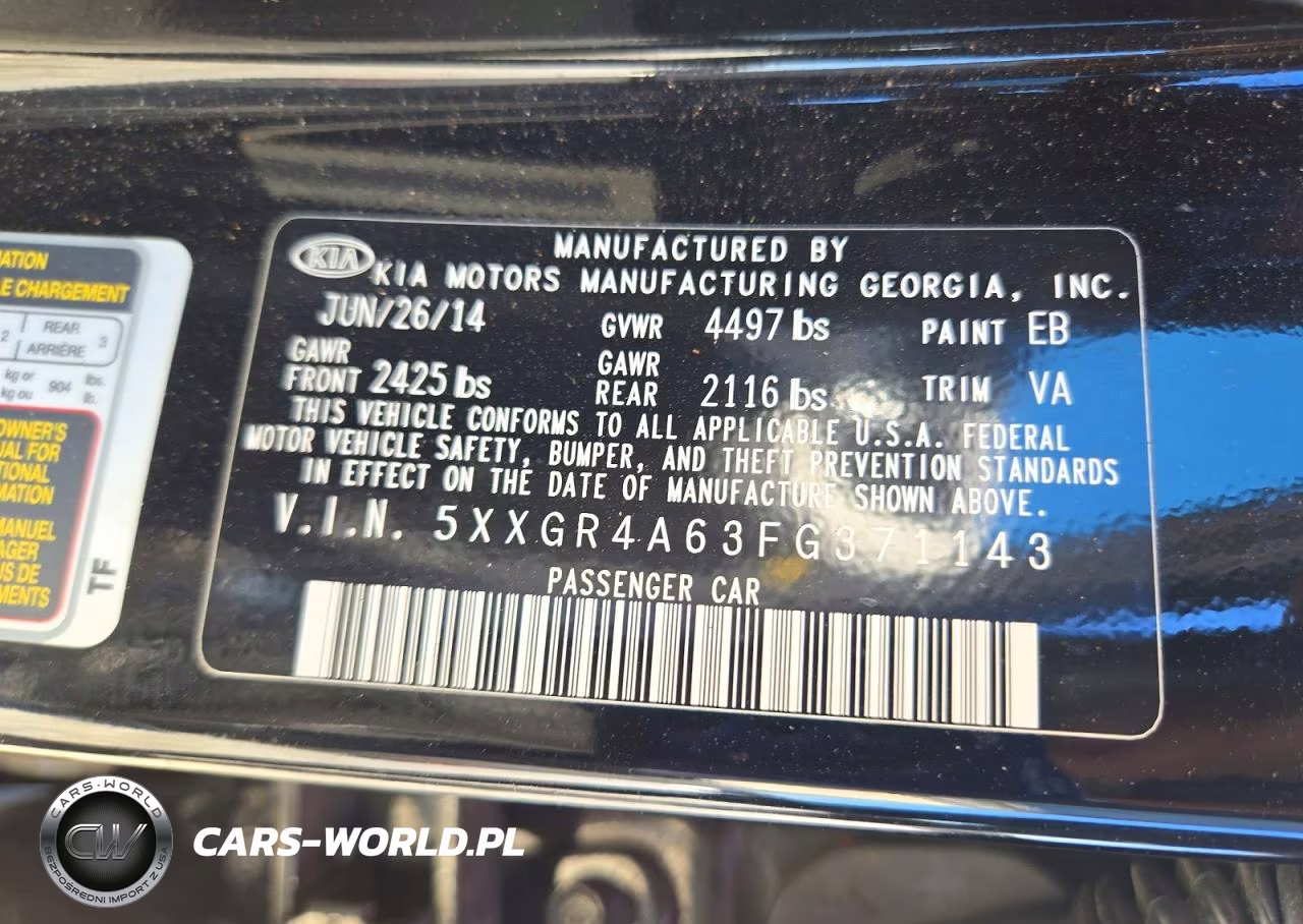 2015 Kia Optima Sxl VIN:5XXGR4A63FG371143 - 12