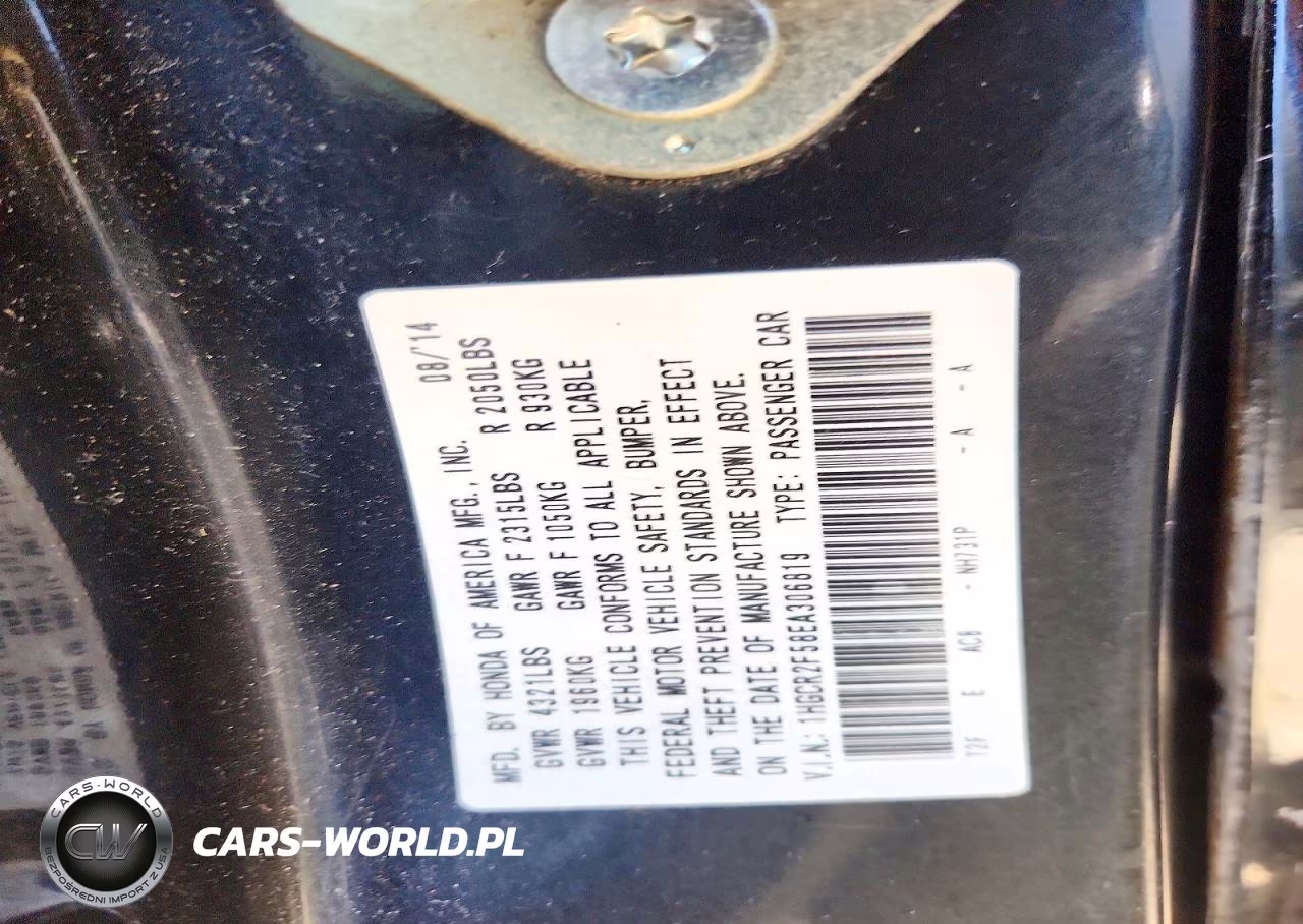2014 Honda Accord Sport VIN:1HGCR2F58EA306819 - 13