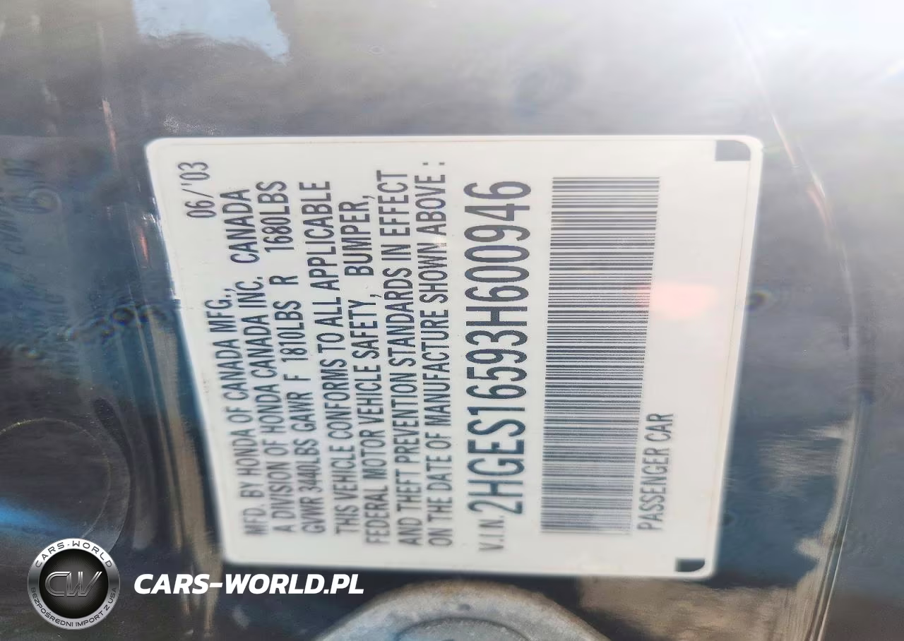 2003 Honda Civic Lx VIN:2HGES16593H600946 - 12