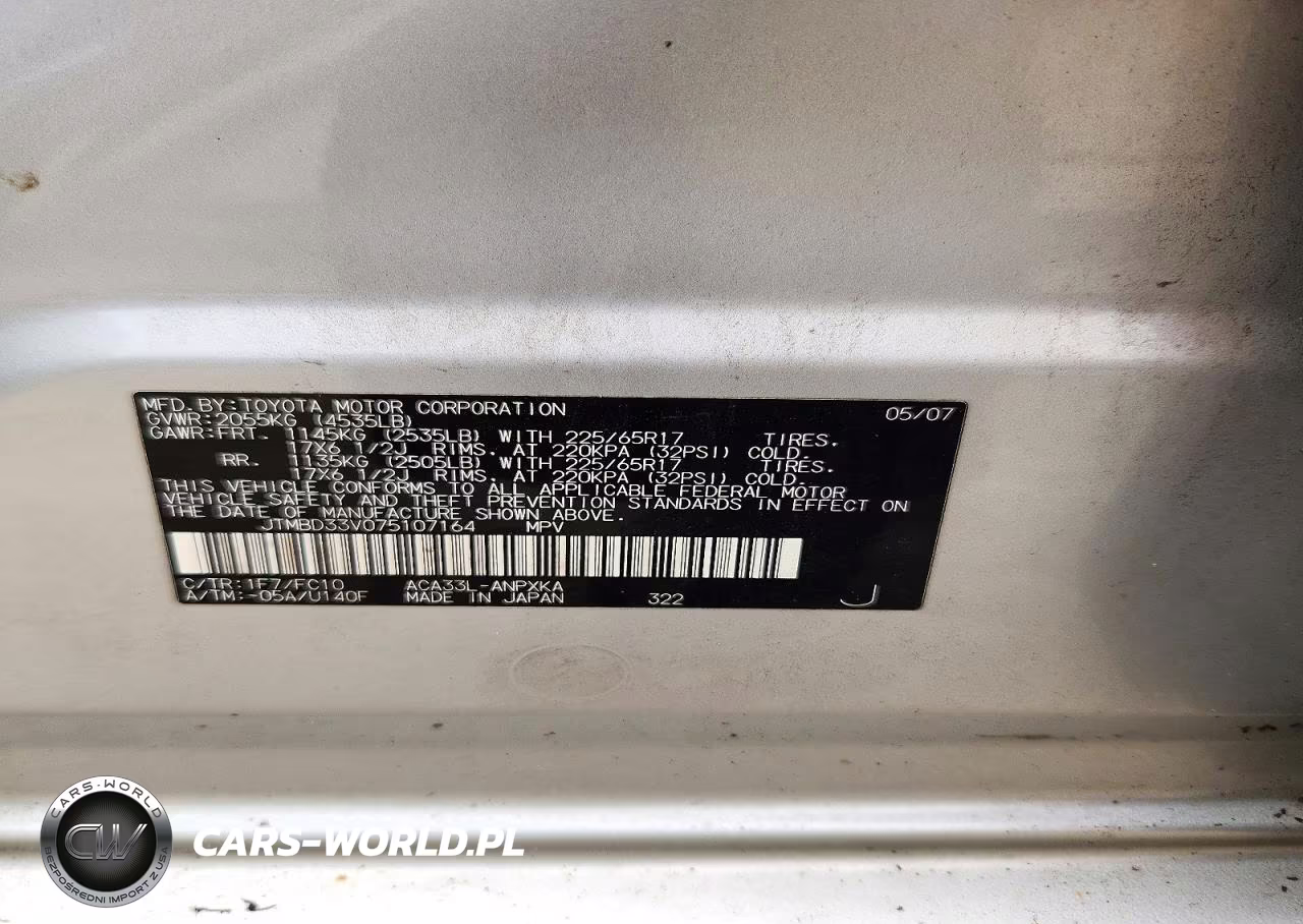2007 Toyota Rav4 Base VIN:JTMBD33V075107164 - 13