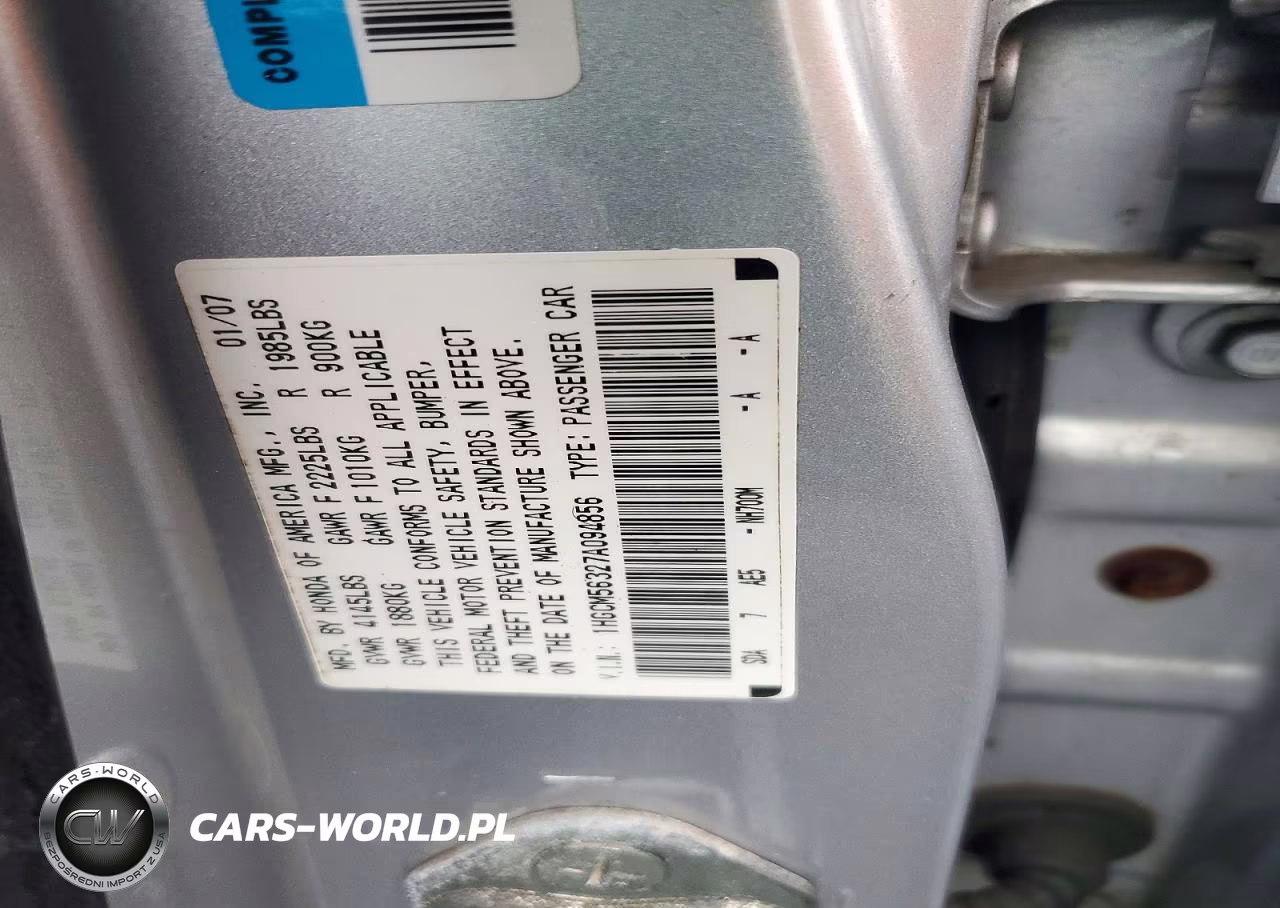 2007 Honda Accord Se VIN:1HGCM56327A094856 - 12