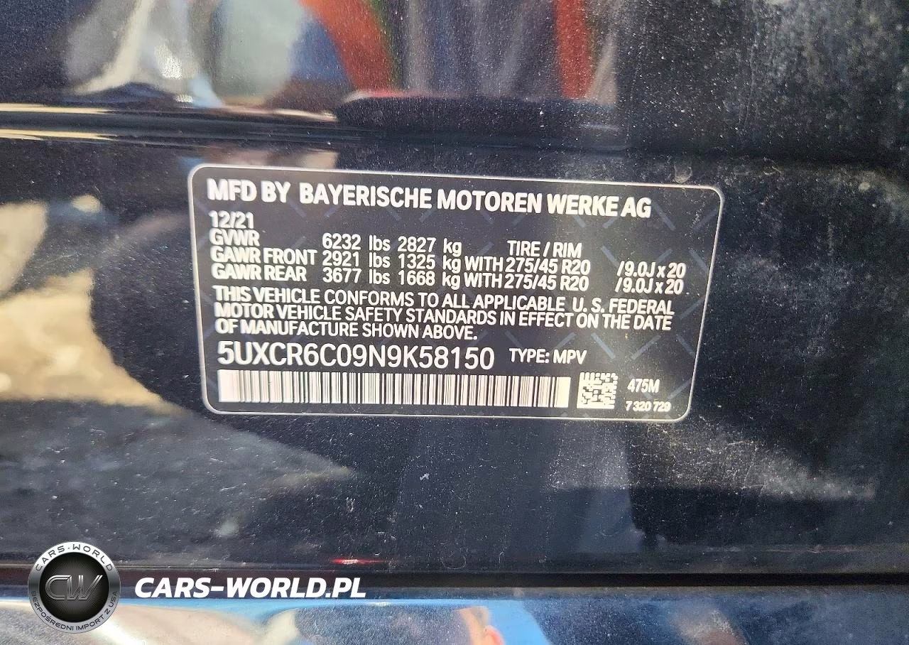 2022 BMW X5 xDrive40I VIN:5UXCR6C09N9K58150 - 13