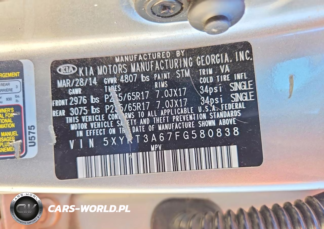 2015 Kia Sorento Lx VIN:5XYKT3A67FG580838 - 13