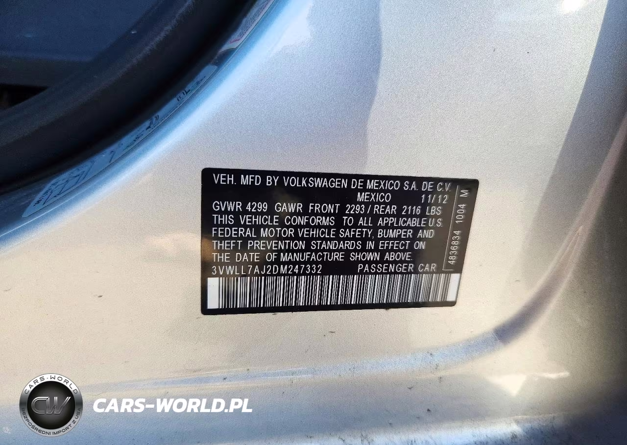 2013 Volkswagen Jetta Tdi VIN:3VWLL7AJ2DM247332 - 12