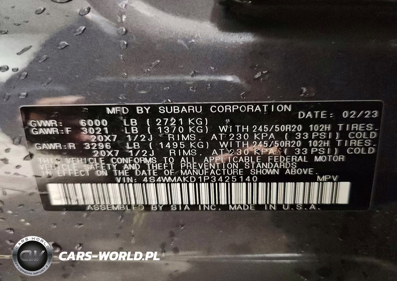 2023 Subaru Ascent Limited VIN:4S4WMAKD1P3425140 - 13