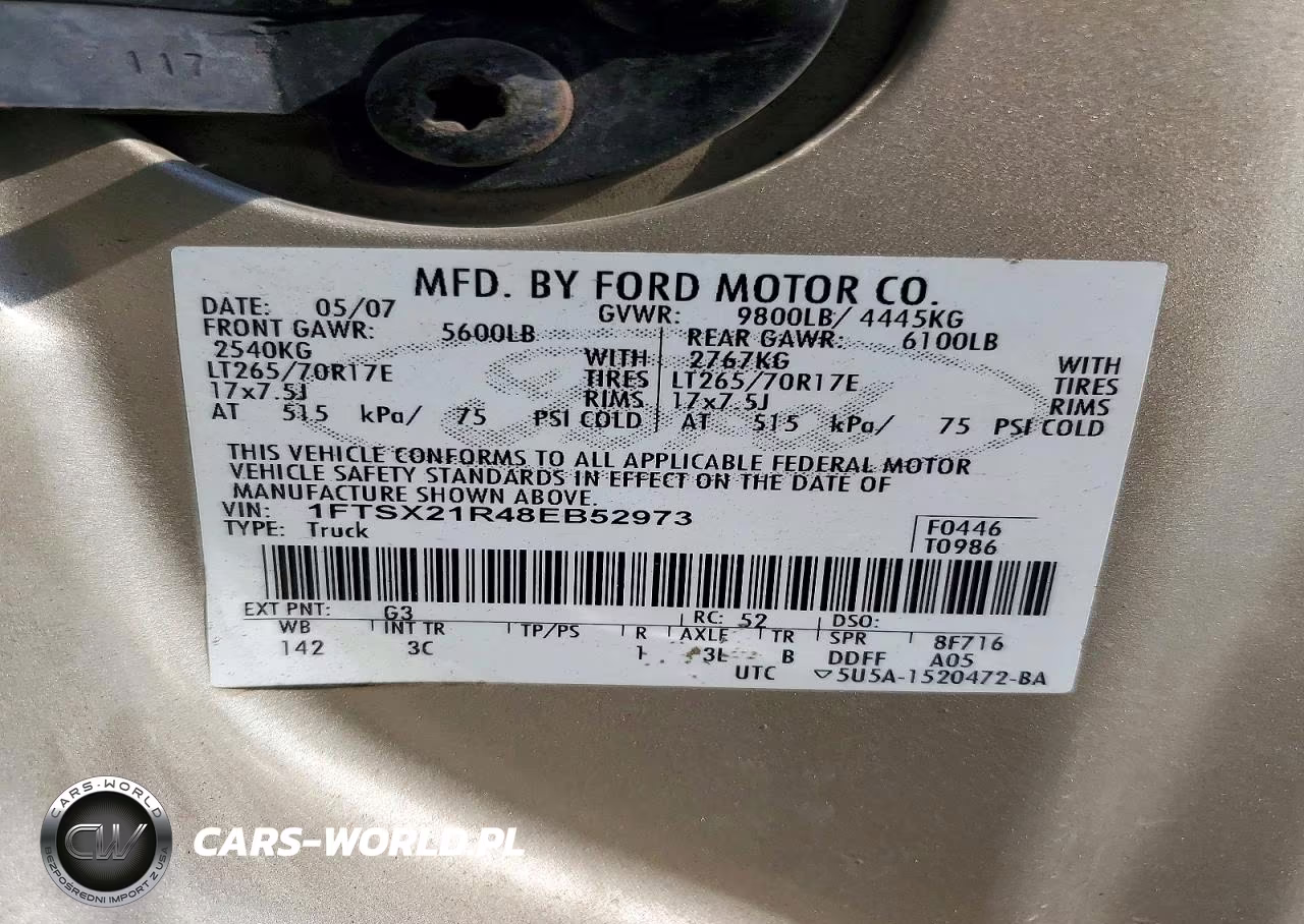 2008 Ford F250 Super Duty VIN:1FTSX21R48EB52973 - 12