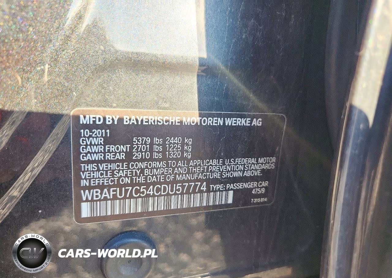 2012 BMW 535 Xi VIN:WBAFU7C54CDU57774 - 12