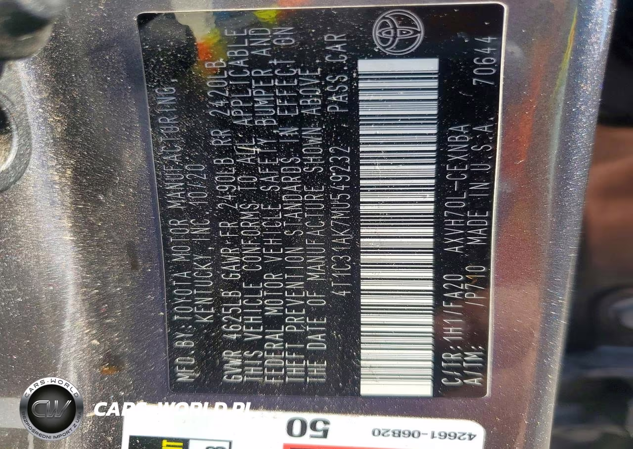 2021 Toyota Camry Le VIN:4T1C31AK7MU549232 - 13