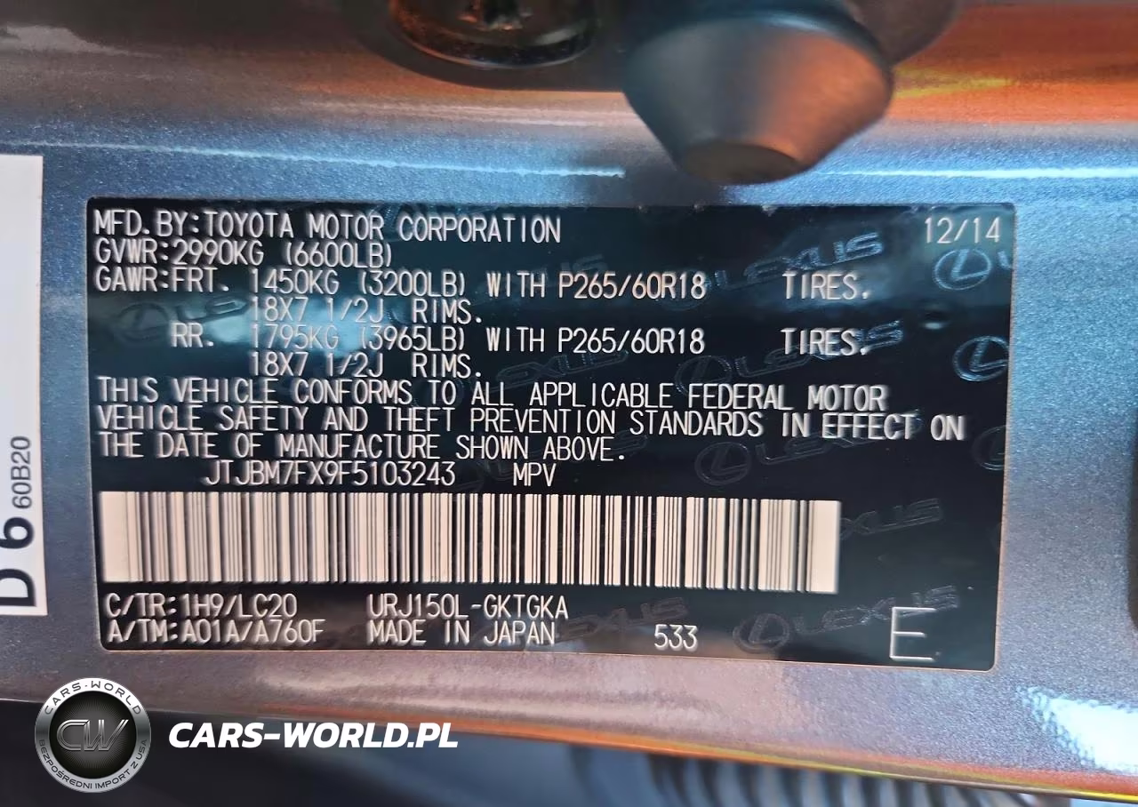 2015 Lexus Gx 460 VIN:JTJBM7FX9F5103243 - 13