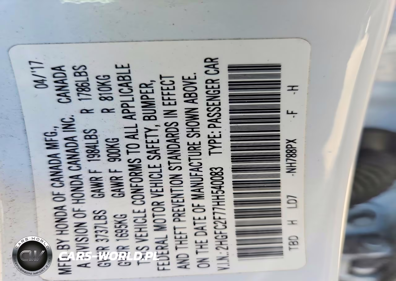 2017 Honda Civic Ex VIN:2HGFC2F77HH540083 - 12