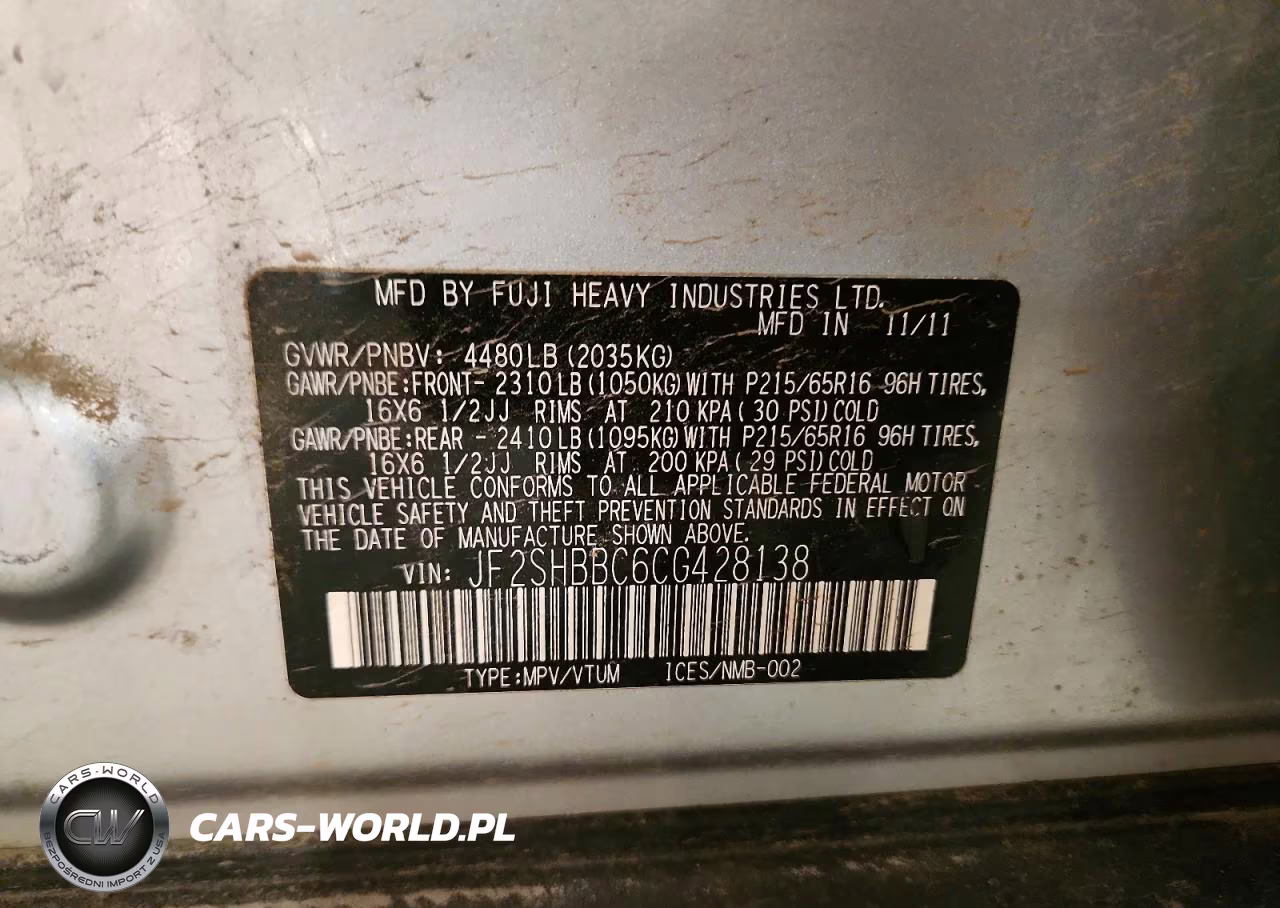 2012 Subaru Forester 2.5X VIN:JF2SHBBC6CG428138 - 13