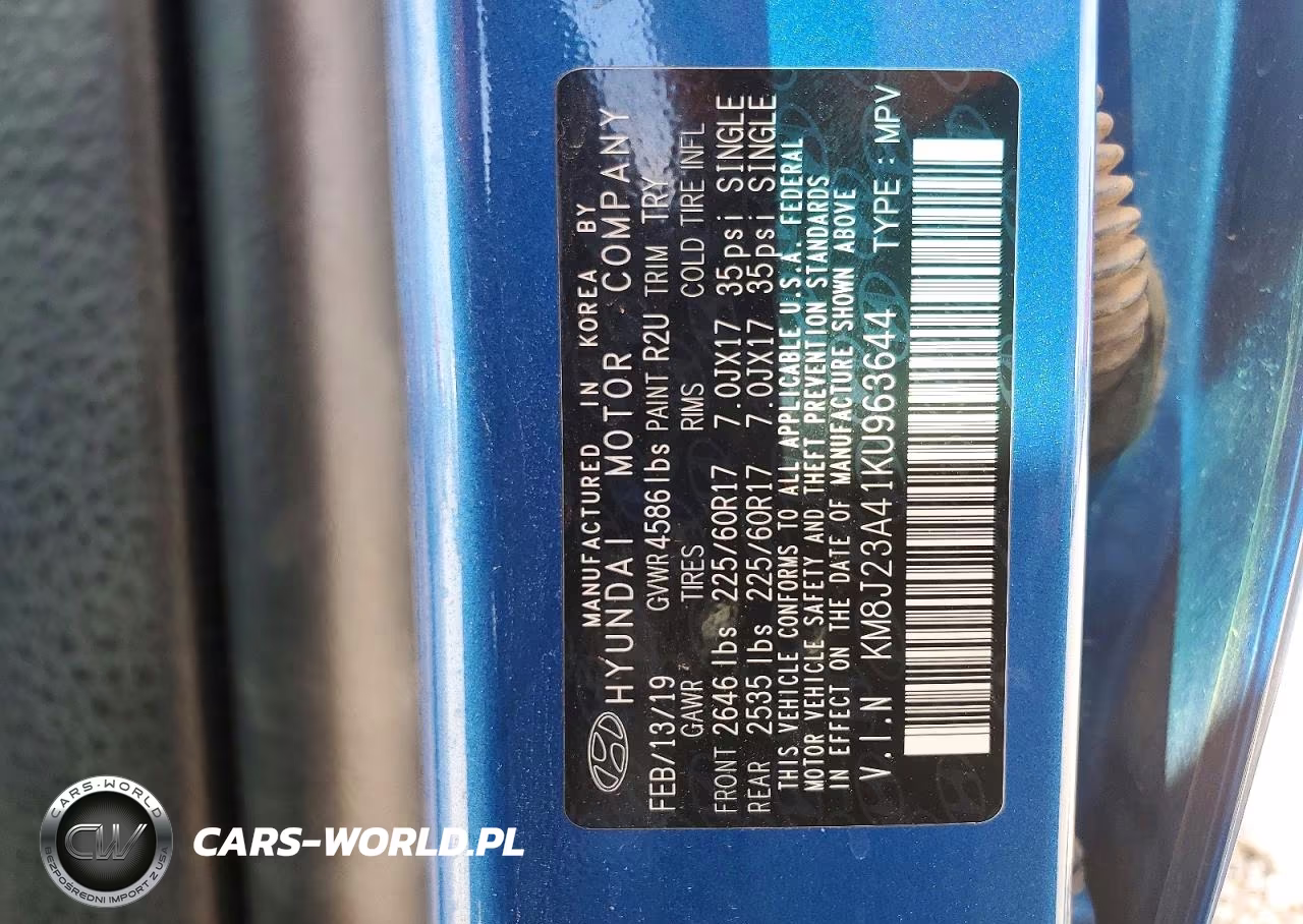 2019 Hyundai Tucson Se VIN:KM8J23A41KU963644 - 13
