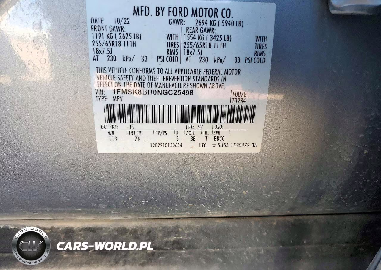 2022 Ford Explorer VIN:1FMSK8BH0NGC25498 - 14